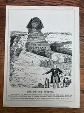 1929 cartoon print " the devout sceptic  "  churchill by the sphinx