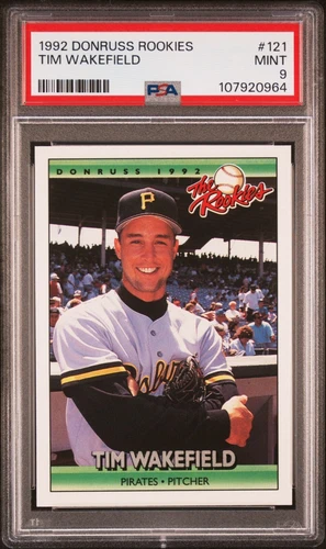 1992 Donruss Rookies Tim Wakefield #121 Pittsburgh Pirates RC PSA 9