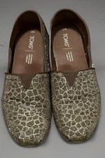 Toms Shoes Womens 7 Classic Alpargata Slip On Flats Comfort  Animal Print