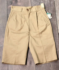 Boy's VTG 1960s NOS 26" Belted Back Khaki Cargo Shorts Sz 16 60s