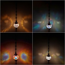 Turkish Moroccan Glass Mosaic Electrical Hanging Lamp Garden Lantern UK + CE