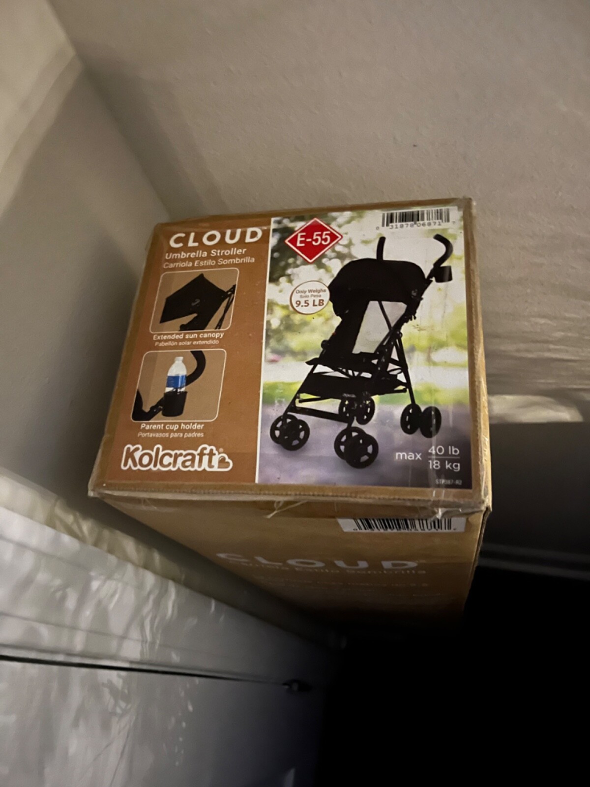 Kolcraft Cloud Umbrella Unisex 9.5 lb. Stroller, Black for Child/Toddler