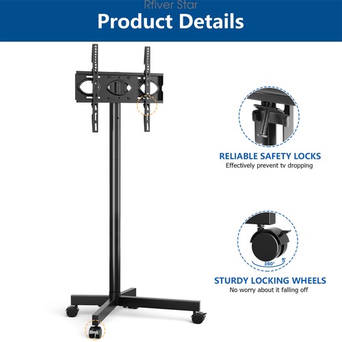Soporte de piso para carro de TV extraíble universal para TV de 23-55 pulgadas con rueda de silencio - Imagen 3 de 10