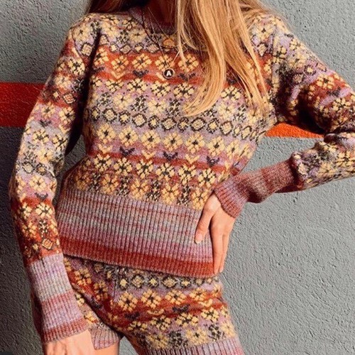 ZARA JACQUARD KNIT SWEATER AND MATCHING 