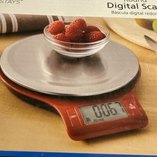 Digital Scale Up To 11 Pounds lb oz fl  oz Grams ml Pounds And Ounces Red Round