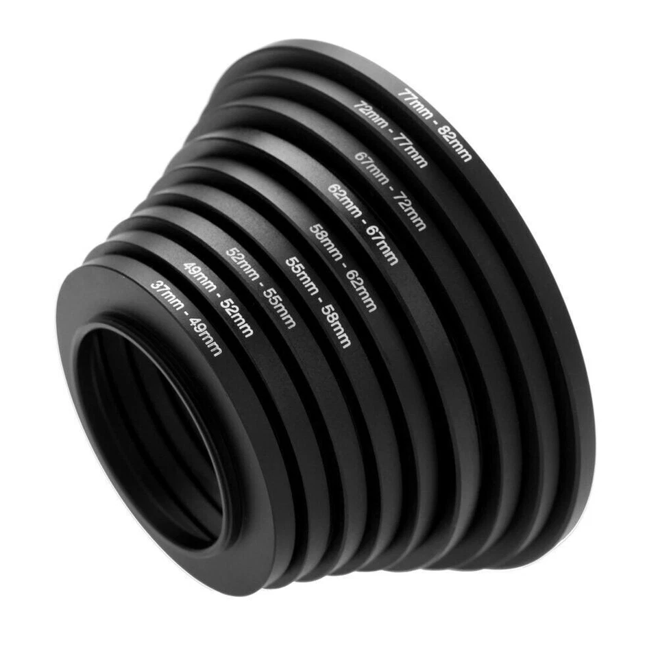 18pcs Camera Lens Filter Adapter Ring Kit 9pcs Step Up Ring & 9pcs Step Down Set - Image 4 of 4