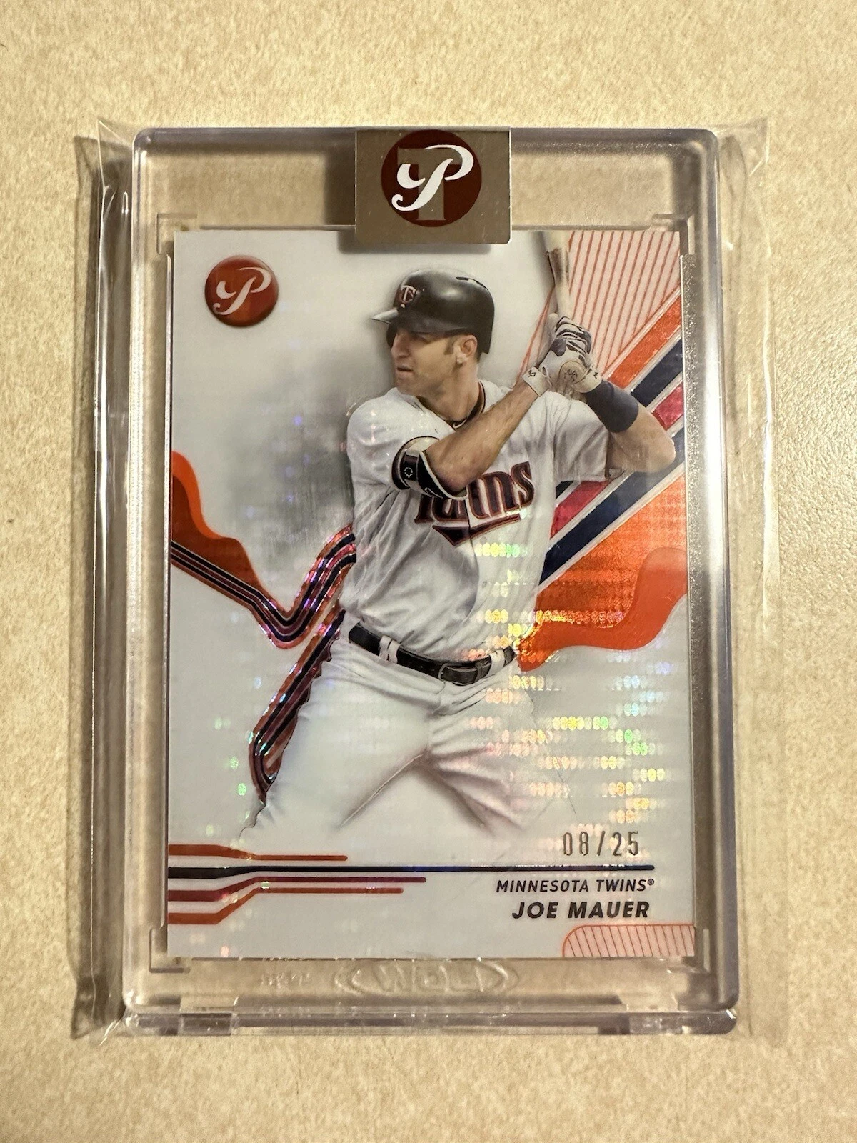 2024 Topps Pristine Joe Mauer #153 Orange Pristine Refractor #’d 08/25 Twins