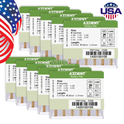 10Paks Dental Endo Rotary Heat Ativated anal Root Files 25mm Engine Use SX-F3
