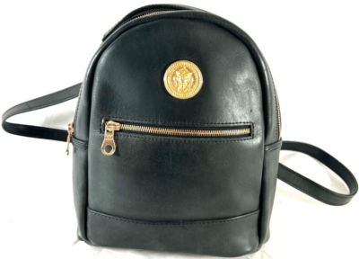 PARKER CLAY Black Leather Front Logo Small Backpack | eBay display picture 1
