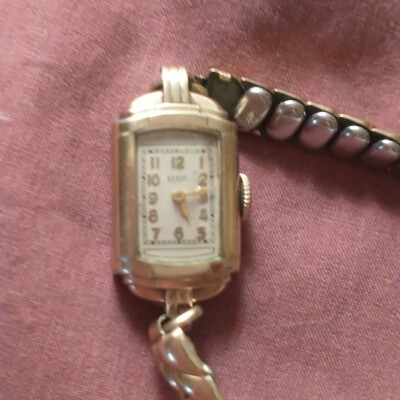 Antique Art Deco Ladies Elgin Wind Up Watch Time Piece 10k Gold Filled. Antique Lady Elgin 14k Gold Filled Mechanical Wind Watch  main image 3