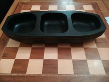 Vaisselle Wedgwood Emeril 3 sections bois serviteur trempette 37 x 15 x 7 cm