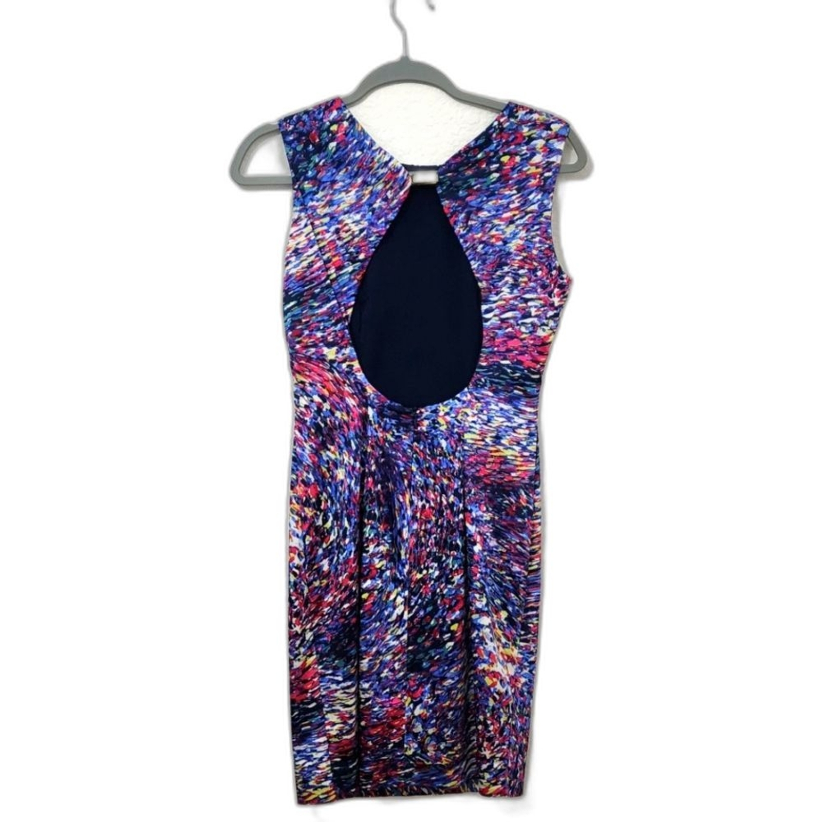 Zara Basic Purple Abstract Cutout Back Dress.  Si… - image 2