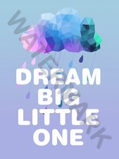 87833 Dream Big Little One Kids Boys Wall Decor Wall Print Poster