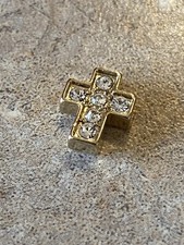 Origami Owl Gold Cross Pave Crystals Charm NEW