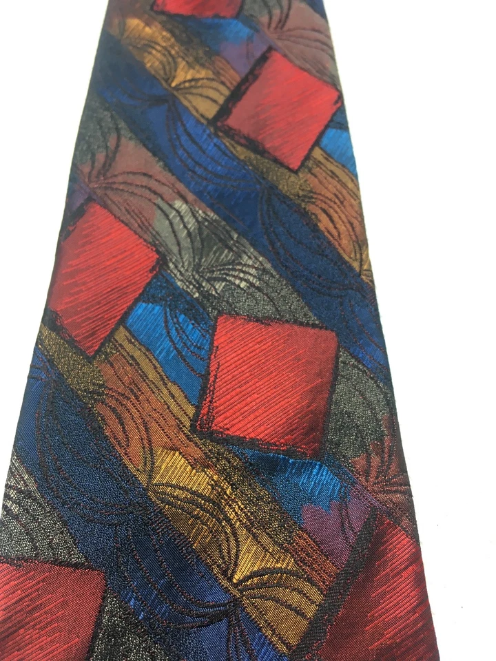 CORBATA BELLAGIO HOMBRE ROJO COBRE AZUL MARRÓN 4 X 57 Foto 4 de 4