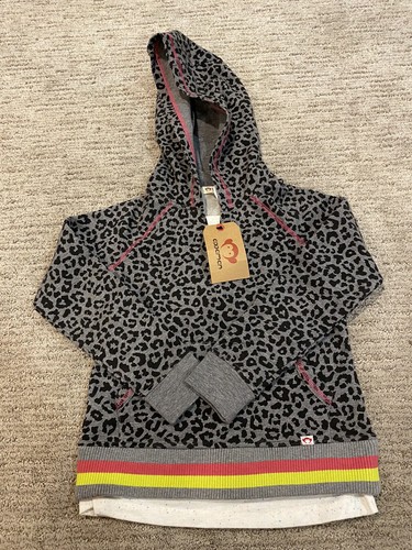 Appaman Girls Pullover Animal Print Hoodie And Black Pant Set Outfit Size 8 - Picture 2 of 8