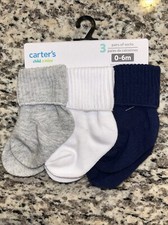 NWT Carter s Child of mine three pairs of foldover Socks 0-6months