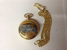 Austin A35 Van ref8 Pewter Effect Car on a polished Gold Case Pocket Watch