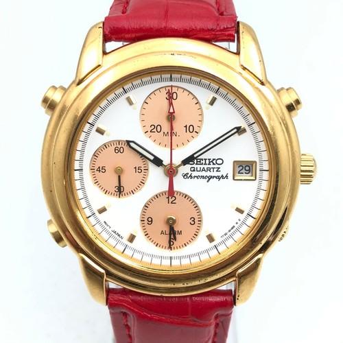 Vintage Seiko Cronografo Quarzo Allarme 7T32-6G10 36mm Orologio da Polso |  eBay