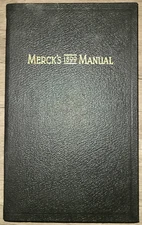 Vtg leather book, Merck's 1899 Manual - 100th Anniversary repro, 1999
