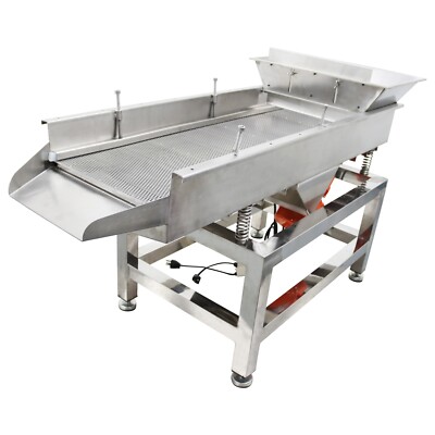 Stainless Steel Linear Vibrating Screen Sifter Shaker 5mm Screen Dual Motor 110V