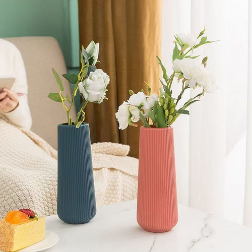 ☆Keramikvase Kunststoffvase Nordischer Stil Tisch-Innendekoration Leicht < - Bild 6 von 17