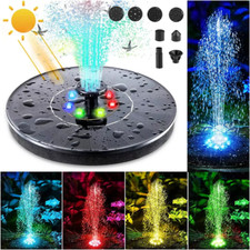Solar Panel Powered Fountain Water Feature Pump Garden Pool Pond Aquarium 8 LED