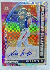 Nick Gonzales 2020 Prizm Draft Picks Power Surge Plaid Xfractor Prizm /17 AUTO