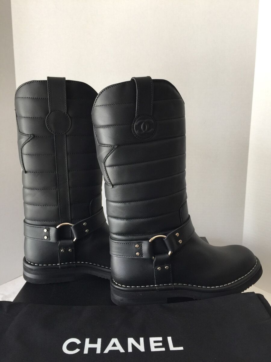 New Chanel 14A Oily Cal Star Harness Motorcycle Biker High New Chanel 14A Oily Cal Star Harness Motorcycle Biker High