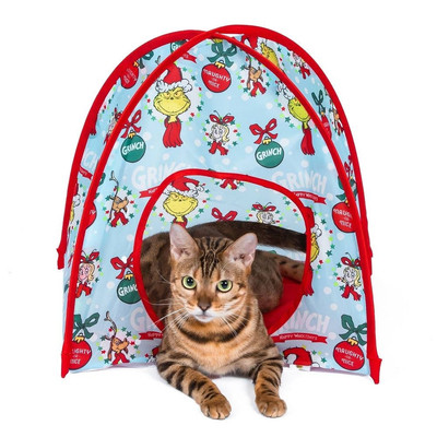The Grinch Print Toy Pop-Up Cat Play Tent Toy Holiday Print Hide Play Sleep NWT