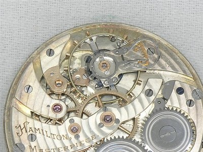 SCARCE HAMILTON 12S 23J GRADE 922MP MASTERPIECE POCKET WATCH MOVEMENT, RUNNING!