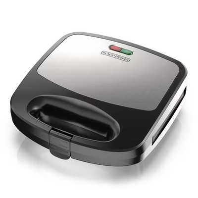3 in 1 Morning Meal Station Waffle Grill Sandwich Maker Black Silver WM2000SD
