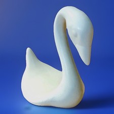 Vintage 1970  s Ceramic White Swan Washcloth Towel Or Soap Holder Bathroom MCM