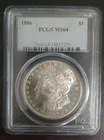 1886  Morgan Silver $1 Dollar Coin PCGS Certified MS64 Some Rim Toning