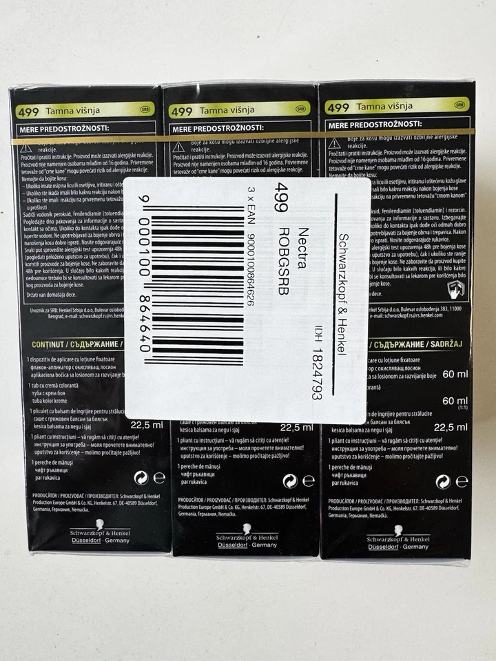 3er-Pack Schwarzkopf Nectra Color 499 Dark Cherry / Dunkelkirsche (Restposten M - Bild 2 von 4