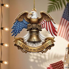 250th Anniversary of Americana Acrylic Ornament, 250 Years of The United States