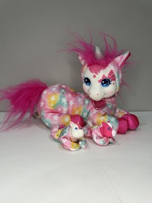 Unicorn Surprise Plush Pink Tie Dye Mom w/ 2 Babies Licorice Star Family
