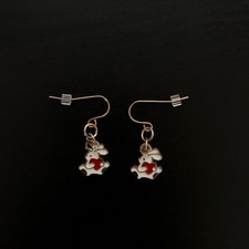 Funny Bunny - Golden Tone Hook Dangling Earrings