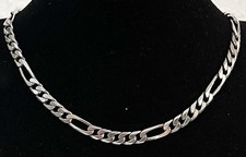 925/- Sterlingsilber Kette, Figaro, 60 cm lang, 6 mm breit.