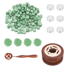 Wax Seal Kit, 150 Wax Beads, Candles, Tender Green