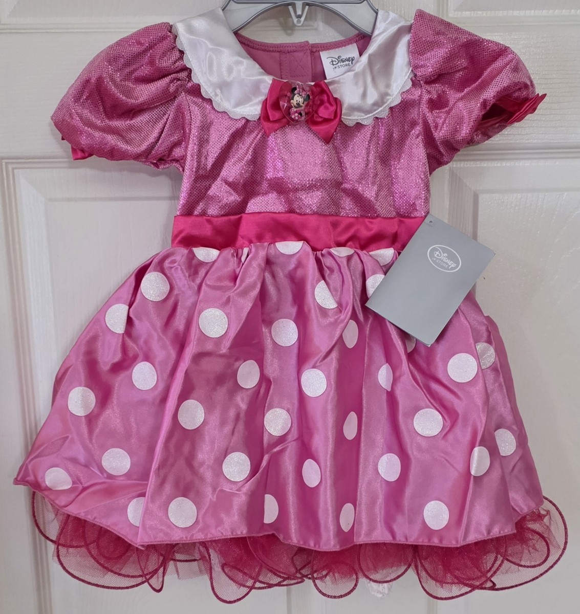 Disney Store Pink Minnie Mouse Glitter Costume Dress Child Size 3 Dress Up  New