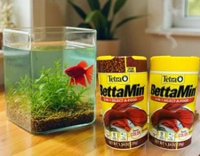 Tetra BettaMin 3-in 1  Medley Color Enhancing Fish Food 1.34oz Jar LOT OF 2