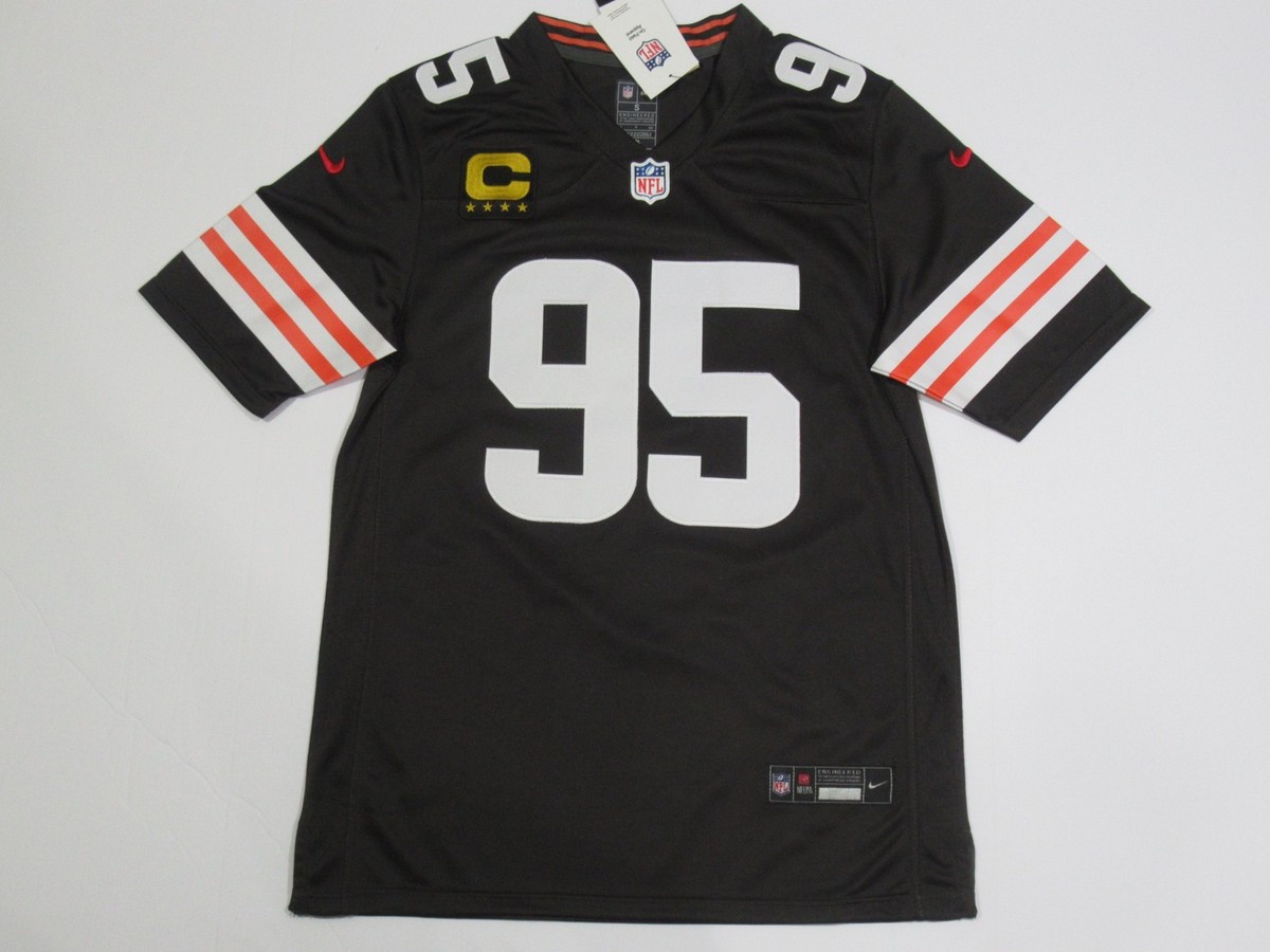 Myles Garrett #95 Cleveland Browns 2025-26 Captains Patch Men's