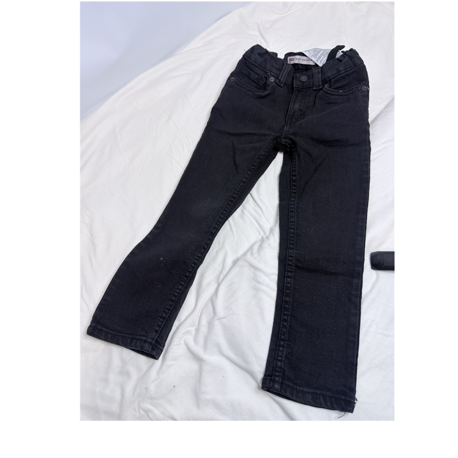 Levi's 510 Boys Skinny Black Jeans Adjustable Waist Stretch Size 4