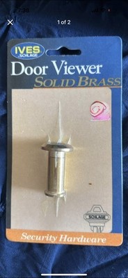 Ives C698B3 Solid Brass Door Viewer (Peephole) provides oneway 120° view NOS 
