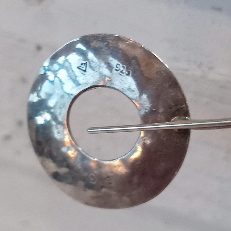 Pendientes Silpada Vintage Plata de Ley 925 Círculo Abierto Oxidados Martillados W1654 Foto 4 de 4