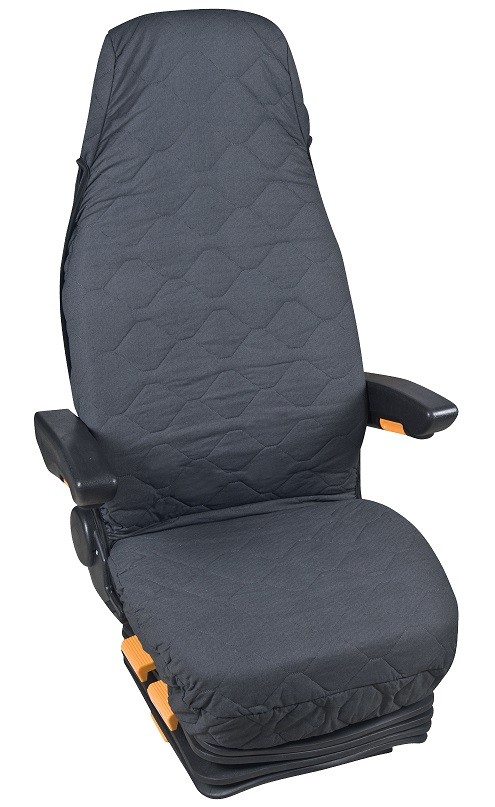 Housse de siège camion universelle en coton matelassé gris pour cabine routière