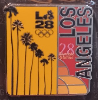 LA28 Olympic Pin: NEW Superbloom Palm Trees Square LA28 Pin Yellow Superbloom