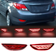 For Hyundai Accent Sedan 2012-17 Tail Bumper Reflector Dynamic Turn Signal Light