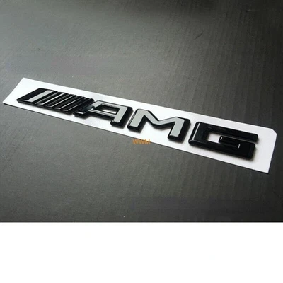 Benz AMG Emblem Logo Heck Heckklappe aufkleber Glänzend Schwarz.Für Mercedes  - Bild 1 von 4